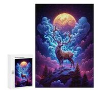 Puzzle 300 PCS Per Adolescenti Enchanted Forest Moonlit Deer Puzzle Per Adolescenti Migliora La Memoria Difficile Da Completare Divertimento in Famiglia E Serata Di Giochi 300 PCS