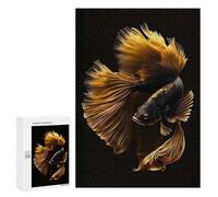 Puzzle 300 PCS Per Adolescenti Fish Gold Black Puzzle Per Adolescenti Migliora La Memoria Difficile Da Completare Divertimento in Famiglia E Serata Di Giochi 300 PCS