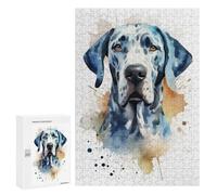 Puzzle 300 PCS Per Adolescenti Great Dane Watercolor Puzzle Per Adulti Giochi Rilassanti Perfetto Per Decorare E Regalare A Tutta La Famiglia 300 PCS