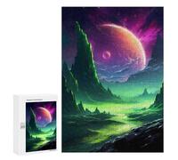 Puzzle 300 PCS per Adolescenti Green Planet Galactic Puzzle per Adulti Gioco Pratico Ma Divertente E Divertente per Compleanno, Natale 300 PCS