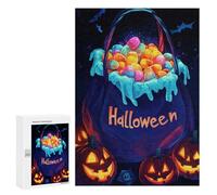 Puzzle 300 PCS Per Adolescenti Halloween Candy Bag Pumpkins Puzzle Per Adulti Giochi Rilassanti Quadri Da Parete Offerta Come Regalo Per Tutta La Famiglia 300 PCS