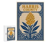 Puzzle 300 PCS Per Adolescenti Harris County Floral Emblem Puzzle Per Adulti Puzzle Migliora La Memoria Sfida Educativa Riduzione Dello Stress Regali 300 PCS