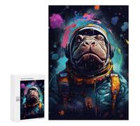 Puzzle 300 PCS Per Adolescenti Hippopotamus Astronaut Space Suit Puzzle Per Adulti Puzzle Migliora La Memoria Sfida Educativa Riduzione Dello Stress Regali 300 PCS