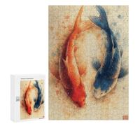 Puzzle 300 PCS Per Adolescenti Koi Fish Art Print -2 Puzzle Per Adolescenti Migliora La Memoria Difficile Da Completare Divertimento in Famiglia E Serata Di Giochi 300 PCS