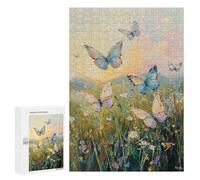 Puzzle 300 PCS Per Adolescenti Morning Whispers Butterfly Meadow at Sunrise Puzzle Per Adulti Migliora La Memoria Interazione Genitore-figlio Giocattolo Gioco Intellettuale 300 PCS