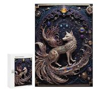Puzzle 300 PCS per Adolescenti Mythological Fox Art Deco Puzzle per Adulti Set Pratico Regalo di Compleanno Regalo Di Compleanno, Regali, 300 pz