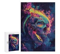 Puzzle 300 PCS Per Adolescenti Psychedelic Skull Artwork Puzzle Per Adulti Per Divertimento in Famiglia Aiuta Ad Allenare Il Cervello Gioco Dal Design Bellissimo 300 PCS