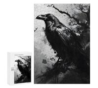 Puzzle 300 PCS per Adolescenti The Raven Monochromatic Puzzle Giochi Famiglia Assemblaggio Modelli Compleanno E Natale 300 PCS