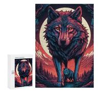 Puzzle 300 PCS Per Adolescenti Wolf Moonlit Wilderness Puzzle Per Adolescenti Migliora La Memoria Difficile Da Completare Divertimento in Famiglia E Serata Di Giochi 300 PCS