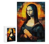 Puzzle 300 PCS Per Adulti Mona Lisa Stained Glass Mosaic Artwork Puzzle Rompicapo Gioco Regalo Per Donne Attività Divertenti Da Fare A Casa 300 PCS
