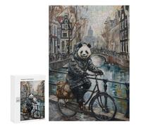 Puzzle 300 PCS Per Adulti Panda Bicycle Amsterdam Puzzle Per Adulti Giochi Rilassanti Analisi E Logica Riduzione Dello Stress Regali 300 PCS
