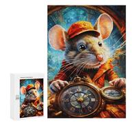 Puzzle 300 PCS Per Adulti Steampunk Mouse with Clocks Puzzle Per Adulti Giochi Rilassanti Gara Di Velocità Manuale Per Compleanno, Natale 300 PCS