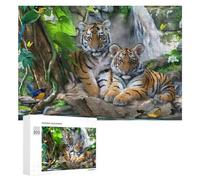 Puzzle 300 PCS Per Adulti Tiger Cubs in Amazon Rainforest Puzzle Antistress Giocattoli Antistress Per Divertimento in Famiglia Regali Per La Riduzione Dello Stress 300 PCS