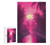 Puzzle 300 PCS Per Adulti Tropical Synthwave Dreams Puzzle Per Adulti Giochi Per Famiglie Difficili Difficili Per Compleanno, Natale 300 PCS