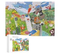 Puzzle 300 PCS Per Adulti Whimsical Forest Adventure Wall Mural Puzzle Antistress Giocattoli Antistress Per Divertimento in Famiglia Regali Per La Riduzione Dello Stress 300 PCS