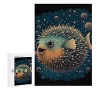 Puzzle 300 PCS Pufferfish Animal Fish Puzzle Per Adolescenti Giochi Rilassanti Sfida Difficile Regali Unici Per Compleanno E Natale 300 PCS
