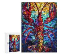 Puzzle 300 PCS Stained Glass Lobster Artwork Puzzle Per Adulti Puzzle Divertenti E Spiritosi Ogni Pezzo È Unico - Divertimento in Famiglia E Serate Di Gioco 300 PCS