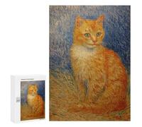 Puzzle 300 PCS Vincent Van Gogh's Cat Painting Puzzle Per Adolescenti: Migliorano La Memoria, Sfida Educativa, Regali Per Amici E Familiari 300 PCS