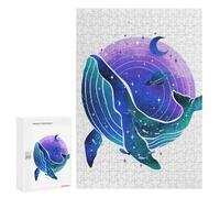 Puzzle 300 PCS Whale Galaxy Watercolor Puzzle Per Adolescenti Giochi Rilassanti Sfida Difficile Regali Unici Per Compleanno E Natale 300 PCS