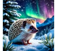 Puzzle 300 Pezzi,35 x 35 cm puzzles per adulti,Riccio nella scena innevata dell'aurora DIY puzzle Arte,Educativi Stimolanti Puzzles Decorazioni per la Casa