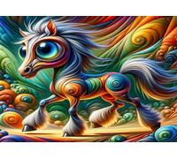 Puzzle 300 Pezzi,38x26 cm puzzles per adulti,Cavallo dei cartoni animati fantasy DIY Puzzle Arte,Educativi Stimolanti Puzzles Decorazioni per la Casa