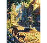 Puzzle 300 Pezzi,38x26 cm puzzles per adulti,Fontana da giardino di campagna DIY Puzzle Arte,Educativi Stimolanti Puzzles Decorazioni per la Casa