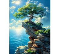 Puzzle 300 Pezzi,38x26 cm puzzles per adulti,Paesaggio con alberi sulla scogliera DIY Puzzle Arte,Educativi Stimolanti Puzzles Decorazioni per la Casa