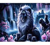 Puzzle 300 Pezzi,38x26 cm puzzles per adulti,Paesaggio delle cascate Leoni DIY Puzzle Arte,Educativi Stimolanti Puzzles Decorazioni per la Casa