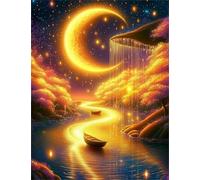 Puzzle 300 pezzi Adulti, Giochi Educativo e Giocattoli Sfida, Puzzles Divertenti per Uomo e Donna, jigsaw puzzle Adulti Regalo, Tema:Fiume della Luna d'Oro
