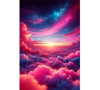 Puzzle 300 Pezzi Alba Nuvole, Puzzle Impossibili Gioco Educativo Sviluppa Pazienza e Destrezza, Lettere sul Retro Facile Montaggio, Regalo per Uomini Donne e Anziani 40 x 28 cm