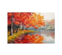 Puzzle 300 Pezzi, Albero Puzzle Arte 40x28cm Jigsaw Grandi Dimensioni per Adulti, Jigsaw Giochi Intrattenimento Creativo, Classici Gioco Familiare per Decorazione Parete, Regalo Donna Autunno p-550