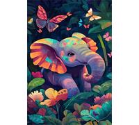 Puzzle 300 Pezzi Animali Elefante Farfalla, Puzzle Impossibili Gioco Educativo Sviluppa Pazienza e Destrezza, Lettere sul Retro Facile Montaggio, Regalo per Uomini Donne e Anziani 40 x 28 cm