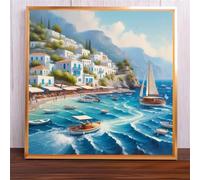 Puzzle 300 Pezzi Architettura Costa Blu, Impossible puzzle Per Adulti 300 pezzi, DIY Puzzles Colorato 35x35cm, Rompicapo adulti E Ragazzi, Gioco Giocattolo per la Famiglia