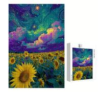 Puzzle 300 Pezzi - Astratto & Girasole - Puzzle in Legno Durevole con Lettere sul Retro - 40 x 28 cm - Hobby Creativo Senza Polvere - Articolo per Collezionisti e 14 Anni in Su P3#716