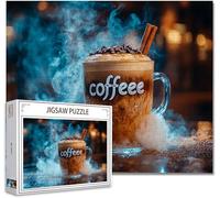 Puzzle 300 Pezzi caffè Impossibili Puzzle Gigante Adulti Difficili Wooden Jigsaw Arte, Possono Stimolare Pensiero Delle Persone Con Poster Incluso, Regalo per Uomini Donne e Anziani 38x26cm Q-1