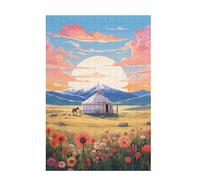 Puzzle 300 Pezzi Cavallo Puzzle Montagna Adulti Arte Grandi Dimensioni Jigsaw di Legno con una Scatola e Poster, Impossibili Jigsaw Gioco Familiare for Adulti, Home Decor Regalo Donna 38x26cm D-1714