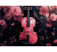 Puzzle 300 Pezzi Chitarra Puzzle Adulti Sfida Impossibili Jigsaws Fiori Classica 3D Pattern Art Jigsaws per Divertimento Adulti e Bambina, Gioco Familiare, Festa Aziendale, Amore e Amico 40x28cm C-872
