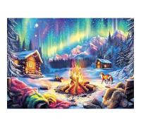 Puzzle 300 Pezzi,Falò nella baita Aurora Woods Puzzles Adulti,puzzles arte per adulti,Giochi Rilassamento e Intelligence,puzzle per Gioco Familiare Regalo