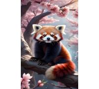 Puzzle 300 Pezzi Fiori Panda Rosso, Giochi Educativi, Intrattenimento Creativo, Divertimento, Puzzle per Adulti 300 Pezzi