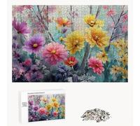 Puzzle 300 Pezzi - Flower & Colore - Puzzle in Legno Durevole con Lettere sul Retro - 40 x 28 cm - Hobby Creativo Senza Polvere - Articolo per Collezionisti e 14 Anni in Su P3#450