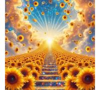 Puzzle 300 Pezzi Girasole All'Alba, Decompressivo Intellettuale Educativo Divertente Gioco Puzzle Difficile Puzzles per Adulti 300 Pezzi 35x35 cm