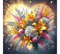Puzzle 300 Pezzi,jigsaw puzzle per adulti 35x35 cm Bouquet di gigli d'amore Puzzles Classici,puzzles impegnativo,Impossibile Difficile giochi per tutta la famiglia