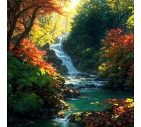 Puzzle 300 Pezzi,jigsaw puzzle per adulti 35x35 cm Cascata del boschetto Puzzles Classici,puzzles impegnativo,Impossibile Difficile giochi per tutta la famiglia