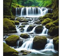 Puzzle 300 Pezzi,jigsaw puzzle per adulti 35x35 cm Cascate e fiumi del bosco Puzzles Classici,puzzles impegnativo,Impossibile Difficile giochi per tutta la famiglia