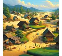 Puzzle 300 Pezzi,jigsaw puzzle per adulti 35x35 cm Un momento di pace in un villaggio Puzzles Classici,puzzles impegnativo,Impossibile Difficile giochi per tutta la famiglia