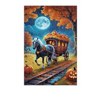 Puzzle 300 Pezzi Luna Animale Cavallo 40x28 cm Puzzles Classici Difficili Impossibili Puzzle Adulti 300 Pezzi per Gioco Familiare Decorazione per la Casa