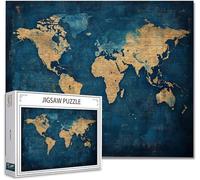 Puzzle 300 Pezzi Mappa del mondo Impossibili Puzzle Gigante Adulti Difficili Wooden Jigsaw Arte, Possono Stimolare Pensiero Delle Persone Con Poster Incluso, Regalo per Uomini e Donne 38x26cm L-8