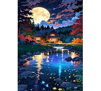 Puzzle 300 Pezzi Moon Cottage River , Intrattenimento Creativo, Divertimento, Puzzle Classico Puzzles Adulti 300 Pezzi 38 x 26 cm