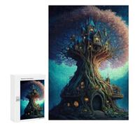 Puzzle 300 pezzi per adolescenti Enchanted Treehouse Fantasy Puzzles per adulti giochi di relax, un'opera d'arte per compleanno, Natale, 300 pezzi