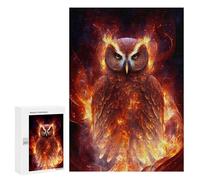Puzzle 300 pezzi per adolescenti Flaming Owl Artwork -4 puzzle per adulti giochi di relax difficile sfida di apprendimento impegnativa 300 pezzi